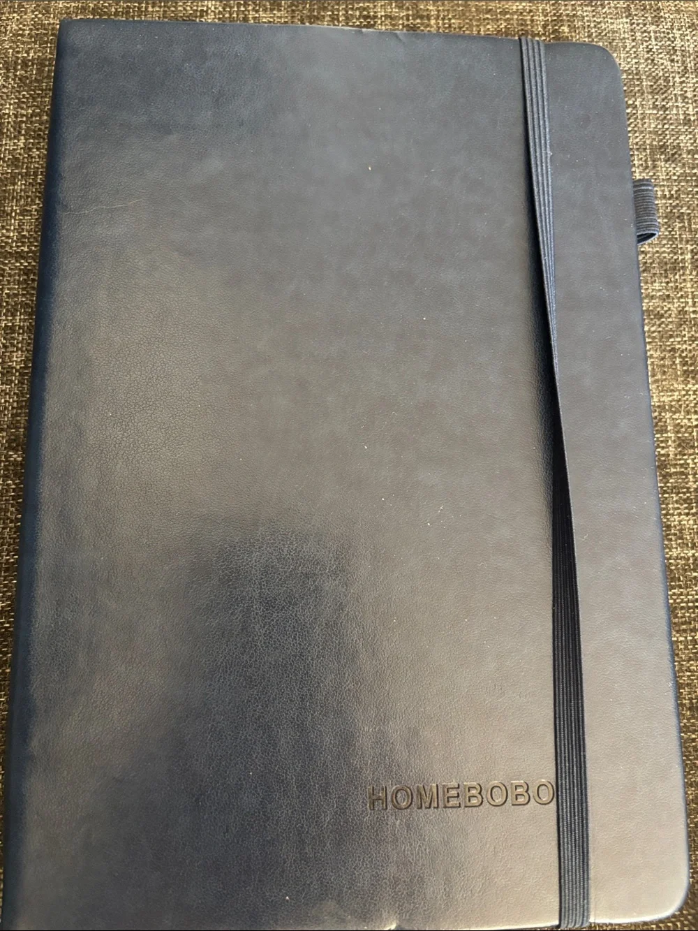 HOMEBOBO Navy Faux Leather Notebook with Elastic Strap